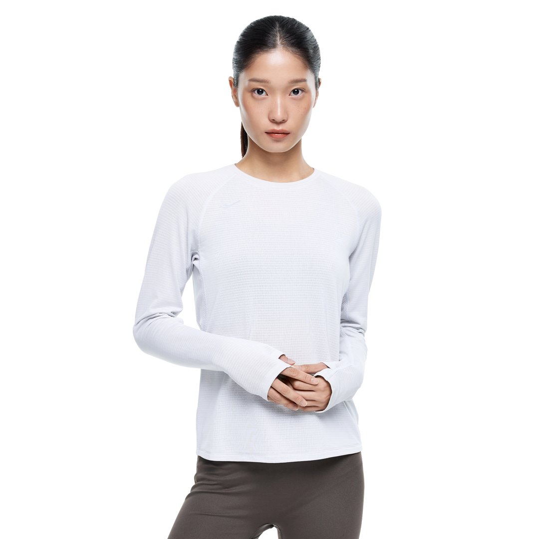러닝 여성 폴라텍 긴팔 티셔츠