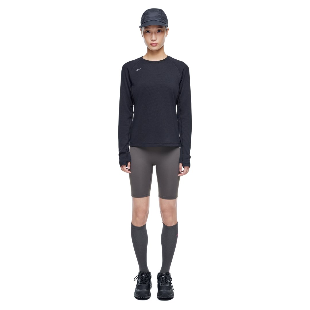 러닝 여성 폴라텍 긴팔 티셔츠